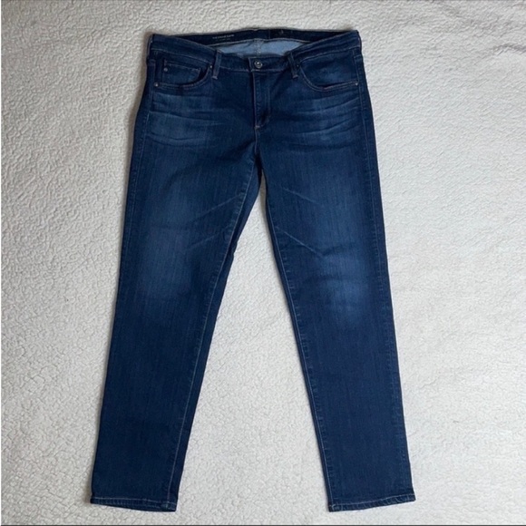 AG Jeans Denim Dark The Stevie Capri Ankle Cropped Stretchy Size 30 - Picture 10 of 13
